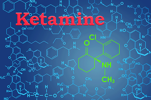 Image of Ketamine chemical formula, molecular structure. Ketamine Infusion offered at St John Clinic of Houston.